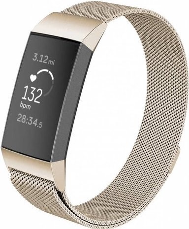 Fitbit Charge 3 & 4 Milanaise Armband - champagne