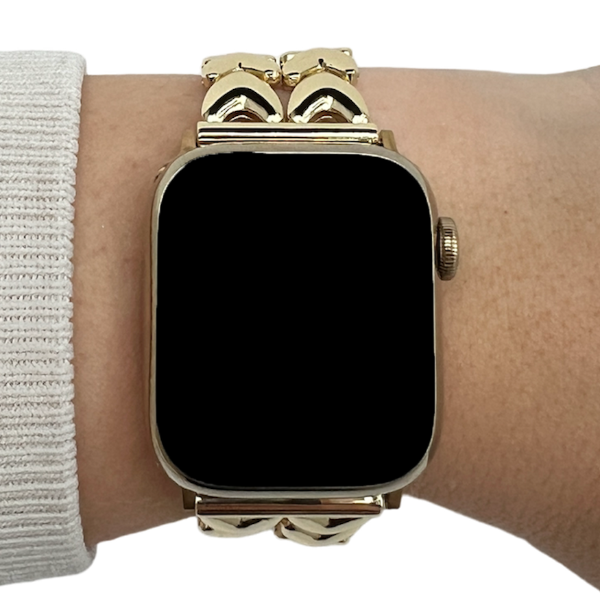 Apple Watch Herz-Stahlgliederarmband – gold