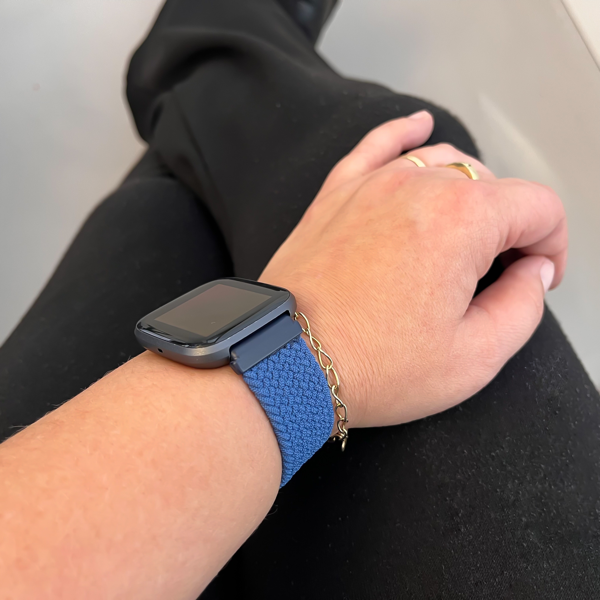 Fitbit Versa Nylon Geflochtenes Solo Loop - atlantikblau
