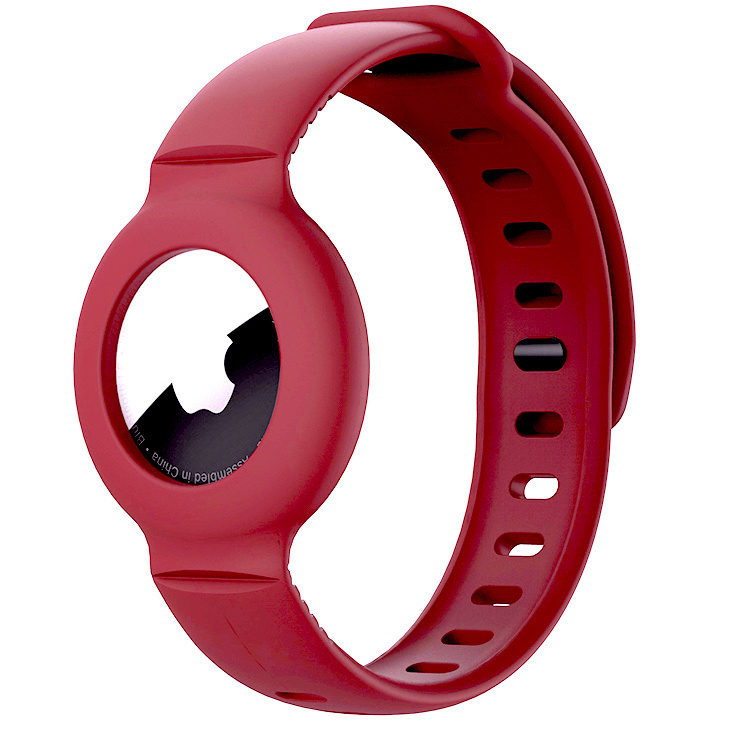 Apple AirTag Silikon Armband für Kinder in Rot