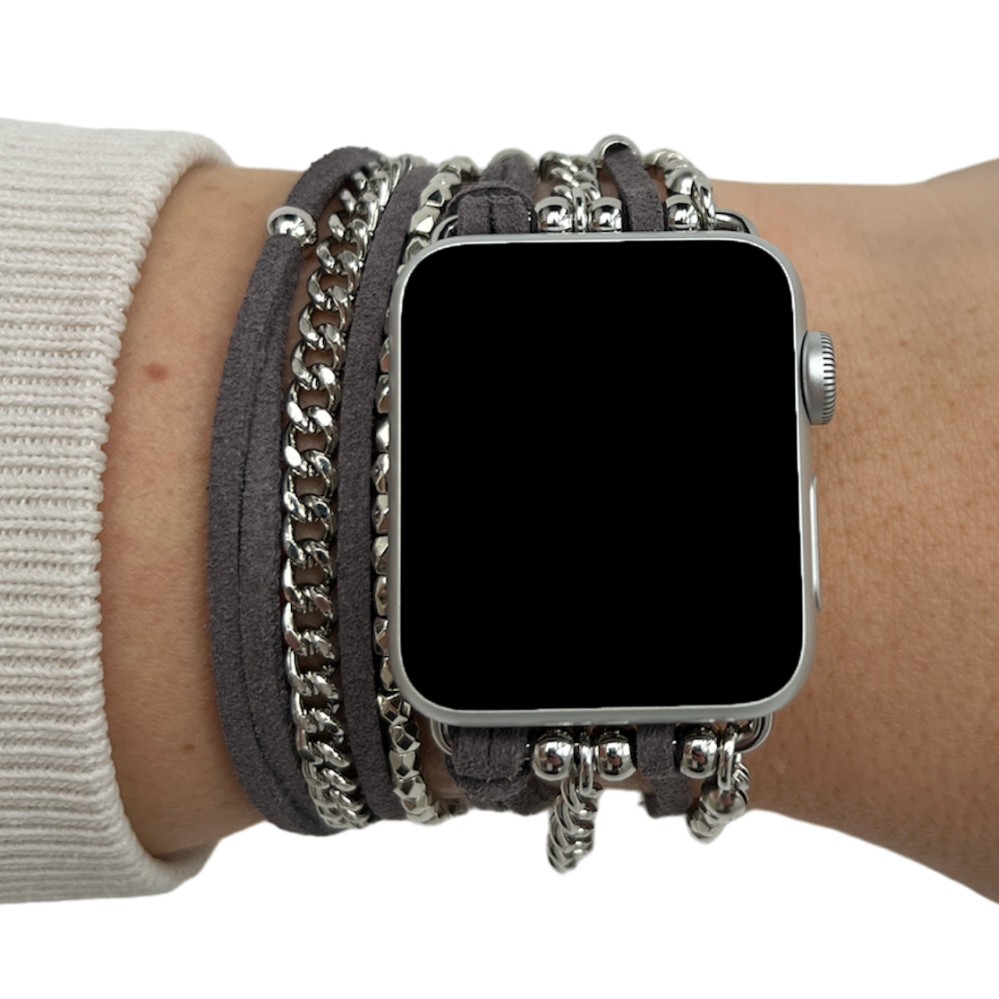 Apple Watch Schmuckarmband – Nancy graues Silber