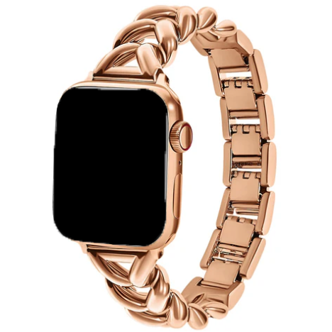 Apple Watch Herz-Stahlgliederarmband – Lisa Roségold
