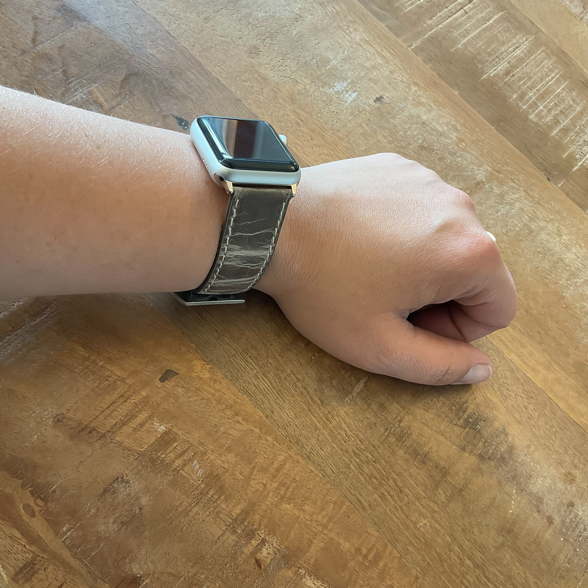 Apple Watch retro Lederarmband - dunkelbraun